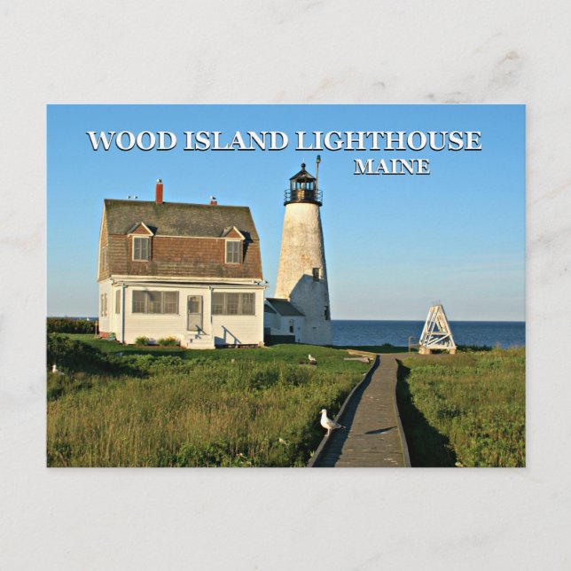 Wood Island Lighthouse, Maine Postcard (Front)