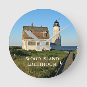 Wood Island Lighthouse Maine Wall  Clock