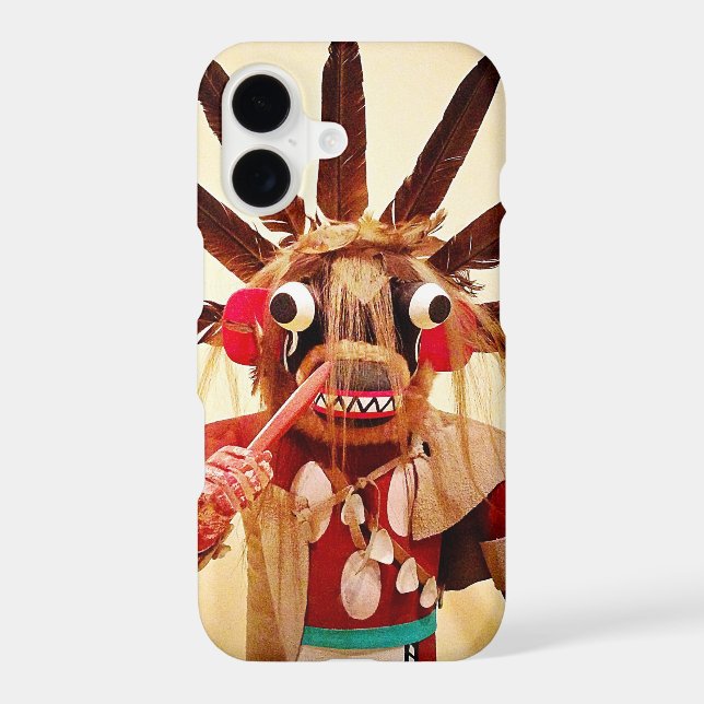 Wood kachina doll photo cute funny face silly (Back)
