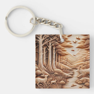 Wood Key Ring