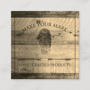 Wood Kraft Square Business Card