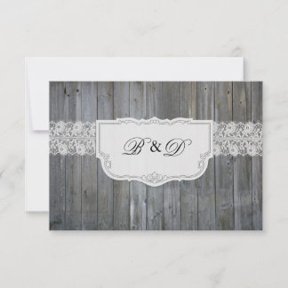 Wood Lace Elegant Wedding Invitation