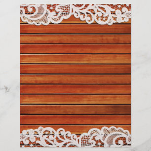 Wood & Lace Scrapbook Paper