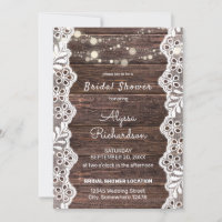Wood Lace & String Lights Bridal Shower