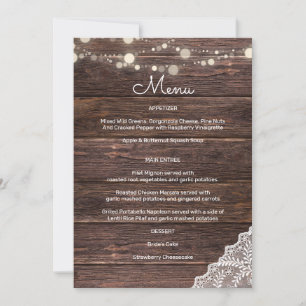 Wood Lace String Lights Invitation