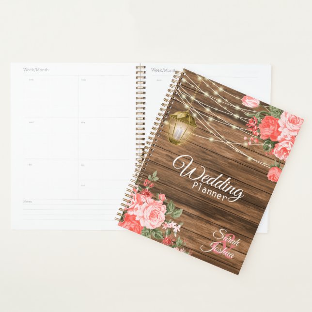 Wood, Lanterns & Coral Flower Planner (Display)