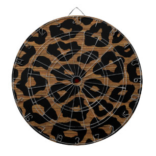 Wood Leopard Print Dartboard