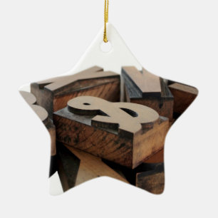 wood letters hat star ornament