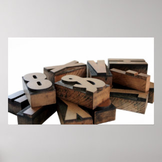 wood letters small poster
