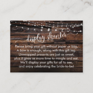 Wood & Lights Display Bridal Shower Gift Card