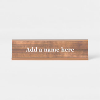 Wood-like  desk name plate