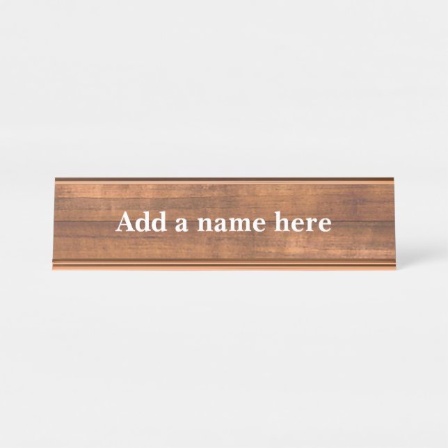 Wood-like  desk name plate (Front)