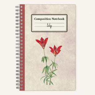 Wood Lily Flower Personalised Composition Notebook