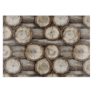 Wood Log Cabin Christmas Cutting Board
