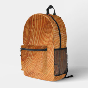 WOOD LOG CUT PRINTED BACKPACK