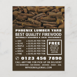 Wood Log Pile, Lumber/Timber/Wood Yard Advertising Flyer