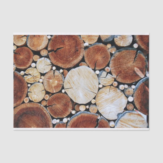 Wood Log Stack Tissue Paper (Front)