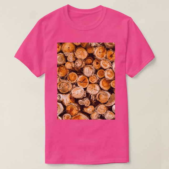 Wood Logs Stacked High amp Dry T-Shirt (Design Front)