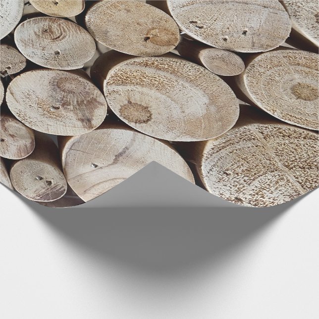 Wood Logs Wrapping Paper (Corner)