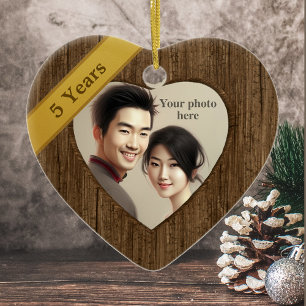 Wood Look 5th Anniversary: Add a Photo Ceramic Tree Decoration