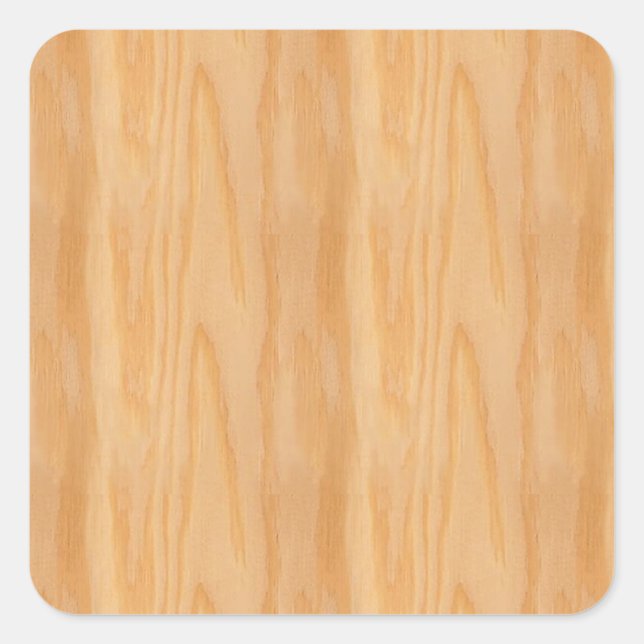 Wood Look Blank Trendy Elegant Template Square Sticker (Front)