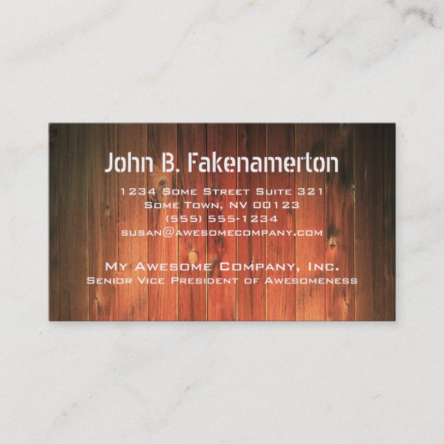 Wood Look Business Card (Front)