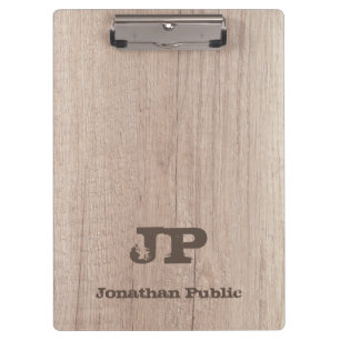 Wood Look Distressed Monogrammed Template Clipboard