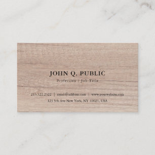 Wood Look Elegant Simple Personalised Template Business Card