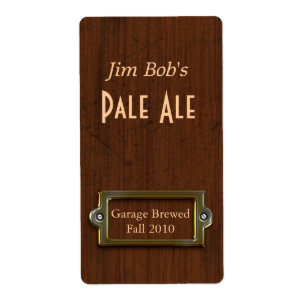 Wood Look Home brewed beer Labels