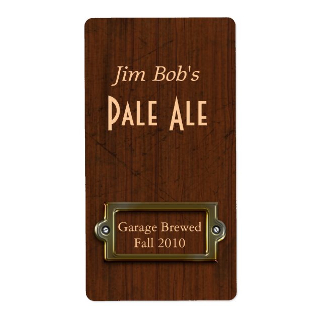 Wood Look Home brewed beer Labels (Front)