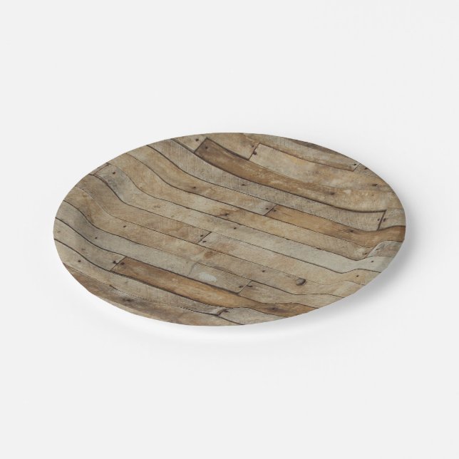 Wood Look Paper Plate (Angled)