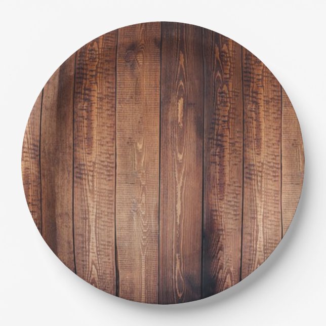 Wood-look Paper Plates (Front)