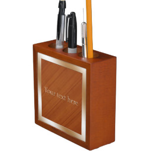 Wood-look Personalised Desk Organiser