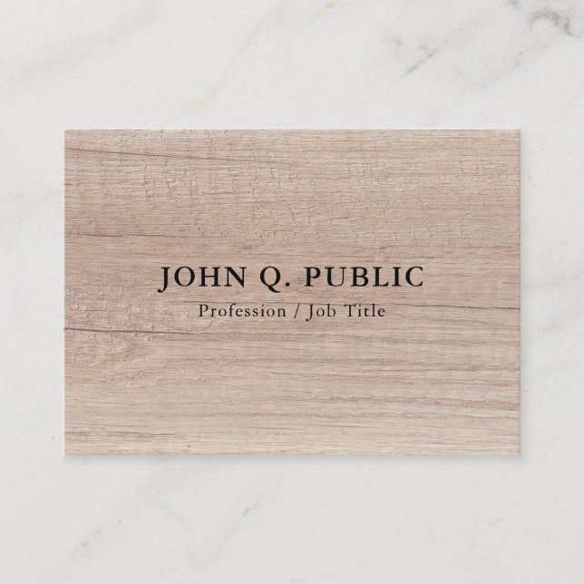 Wood Look Professional Personalised Template Business Card (Front)