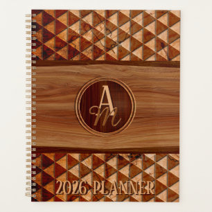 Wood marquetry and carving customisable 2026 planner