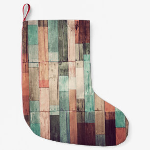 Wood material background. Vintage wallpaperbackgro Small Christmas Stocking
