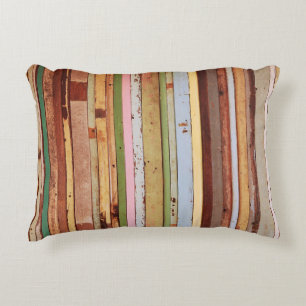 Wood Material: Vintage Wallpaper Texture Decorative Cushion