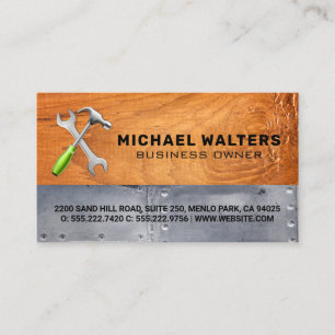 Wood Metal   Hardware Tools Business Card