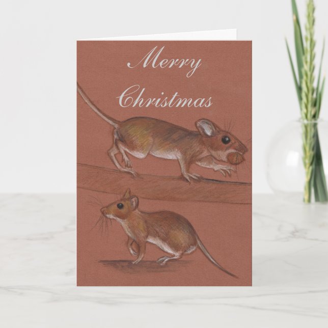 Wood mice British Wildlife Christmas cards (Front)