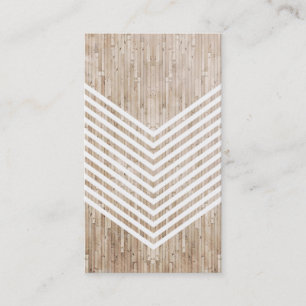Wood minimalist chevron business card