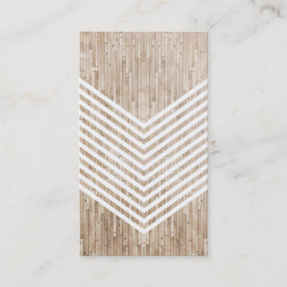 Wood minimalist chevron business card