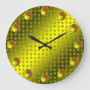 Wood Monkey Large Clock