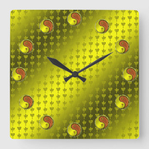 Wood Monkey Square Wall Clock