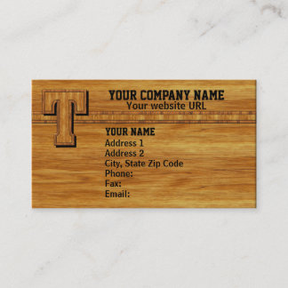 Wood Monogram T Business Card