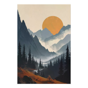 Wood, Moon and Mood Poster