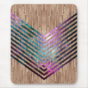 Wood nebula chevron mouse mat