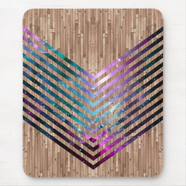 Wood nebula chevron mouse mat (Front)