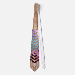 Wood nebula chevron tie