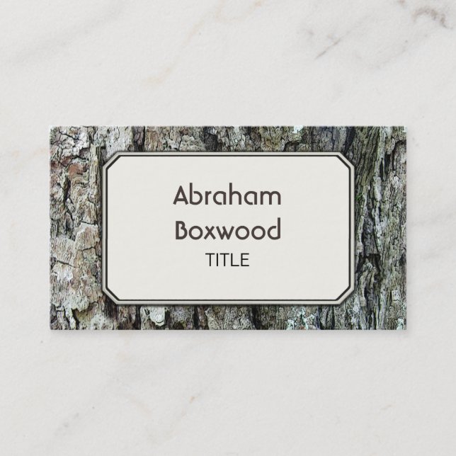 Wood Old Bark Personalised Botanical Customisable Business Card (Front)