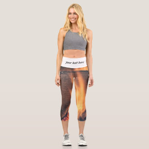 Wood on fire capri leggings